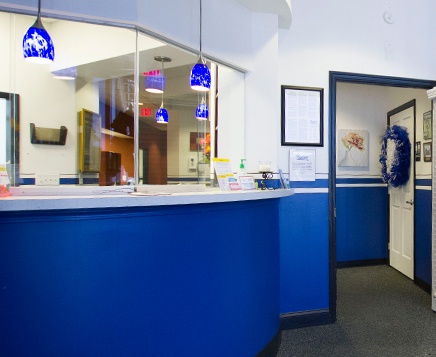 Dental office reception desk