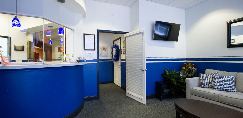 Welcoming dental office reception desk