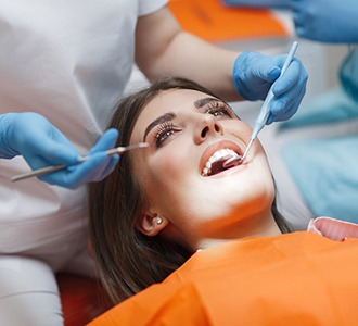 patient getting dental checkup