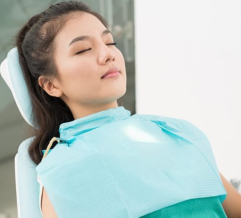 Relaxed patient prior to wisdom tooth extraction