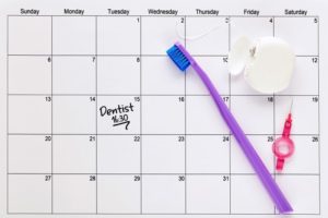 Dental appointment marked on calendar
